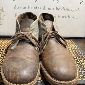 Clarks Brown Leather Chukka Boots Men SZ 12 G- Box 14